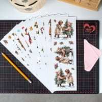 Transparent-Sticker, Winter-Kinder, verschiedene Designs, 10cm x 30cm, 10 Bogen