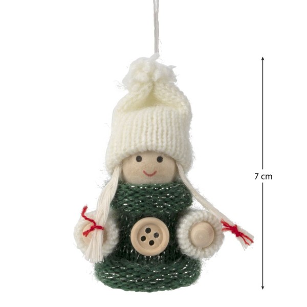 Winter-Püppchen, Frida & Jannis, 7cm hoch, 4 Stück