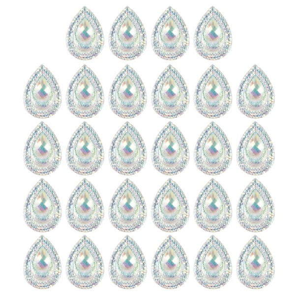 Kristallkunst-Schmucksteine, Tropfen 5, 1,7cm x 2,4cm, transparent, klar, irisierend, 28 Stück