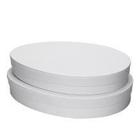 Geschenkboxen in Eiform, 2 versch. Größen, mit Deckel, weiß, 2 Stück