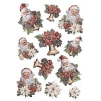 3-D Relief-Sticker, Weihnachtsmänner 2, verschiedene Größen, selbstklebend