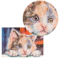 Diamond-Painting-Grußkarte, Katze, 16,5cm x 11,5cm, inkl. Zubehör