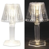 LED-Tischlämpchen, Kristalloptik 2, transparent, 12cm hoch, 2 Stück