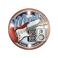 Relief-Sticker, Retro Music, 18cm x 17,5cm, mit LED-Beleuchtung