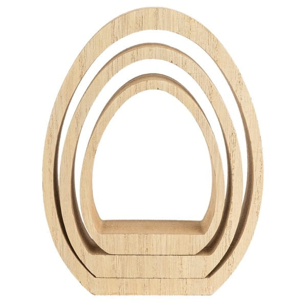 Ei-Podeste, Rohlinge aus Holz, 10 bis 16cm hoch, 3 Stück
