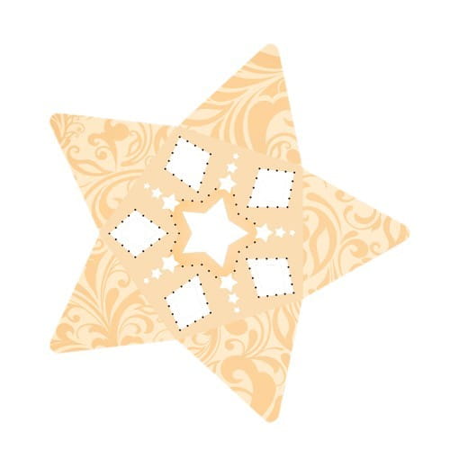 Stern-Stanzformen für 3-D Leuchtstern, 12 Stück, Design 2