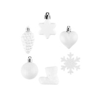 Baumschmuck, Vielfalt 2, versch. Designs & Größen, teilweise zum Aufhängen, weiß, 12 Stück