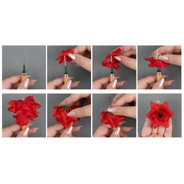 Deko-Blüte Rose, zum Selbstgestalten, rot, 501-teilig, 50 Stück