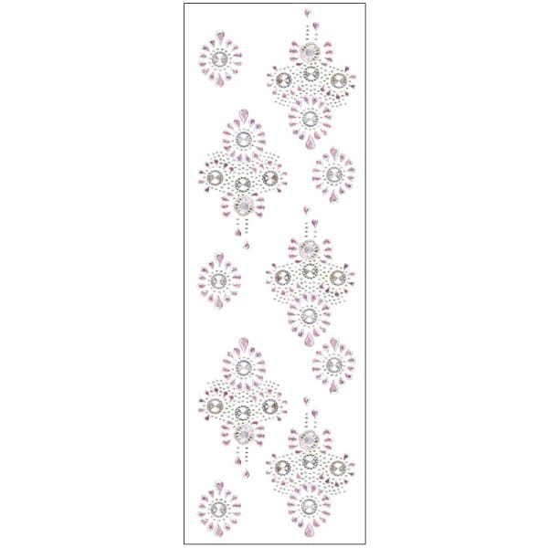 Kristallkunst, Broschen-Ornament, 10cm x 30cm, selbstklebend, klar irisierend, rosa irisierend