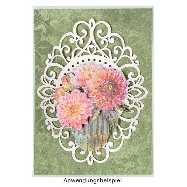 Laser-Kartenaufleger, Zierdeckchen, Ornament 9, 13,2cm x 10,4cm, 220 g/m², 5 Farbtöne, 20 Stück