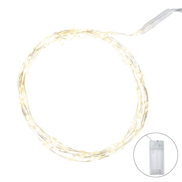 LED-Draht-Lichterkette, warmweiß, 1,5cm Lichtabstand, inkl. Timer, 80er | Draht-Lichterketten | LED & Leucht-Deko | Deko- & Geschenkartikel
