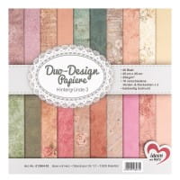 Duo-Design-Papiere, Hintergründe 3, beidseitig bedruckt, 25cm x 25cm, 250g/m², 20 Blatt