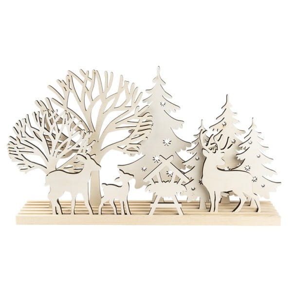 3-D Landschaft zum Stecken, Waldszene, Podest & versch. Holzelemente, 11-teilig