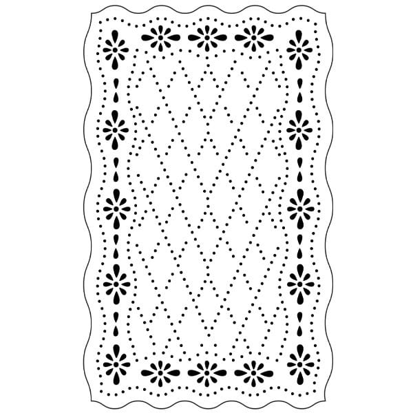 Präge-/Prickelschablone, 9,3cm x 14,8cm, Design 11