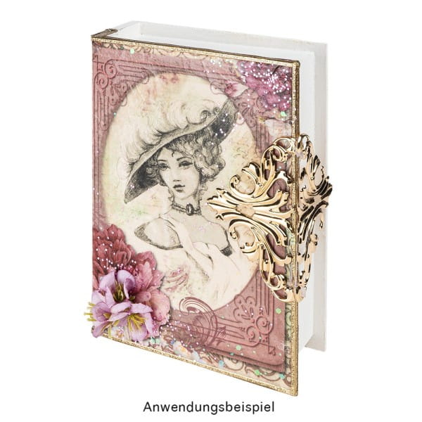 Metall-Ornamente, Design 3, 8cm x 4,5cm, roségold, 5 Stück
