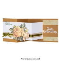 3-D Motive, Vintage-Rosen, mit Perlmutt-Leinenstruktur, 7-10,5cm, 10 Motive
