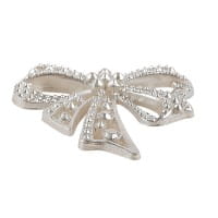 Perlmutt-Schmucksteine, Schleife, 4,5cm x 4,5cm, champagner, 7 Stück