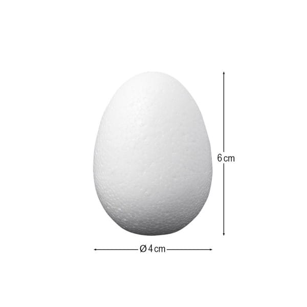 Styroporeier, 6cm hoch, Ø 4cm, 10 Stück