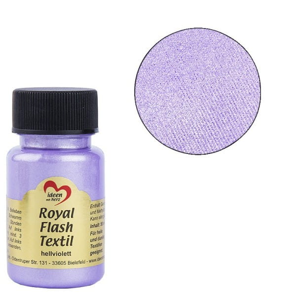 Royal Flash Textil, Glitzer-Metallic-Farbe, 50 ml, hellviolett