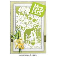Laser-Grußkarte "Hochzeit 2", 12cm x 18cm, mit Umschlag & fliederfarbenem Einleger
