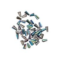 Perlen, Kegel, 3mm x 6mm, zweifarbig, klar, grünblau-metallic, 40 Stück