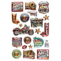 Relief-Sticker, Retro 4, 14cm x 21cm, 21 Sticker