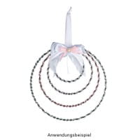 Perlen-Band, 10m lang, Perlen: Ø 3mm, transparent, rosa