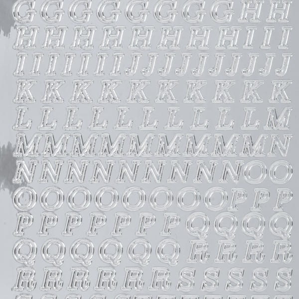 Sticker Alphabet 7, Spiegelfolie, silber