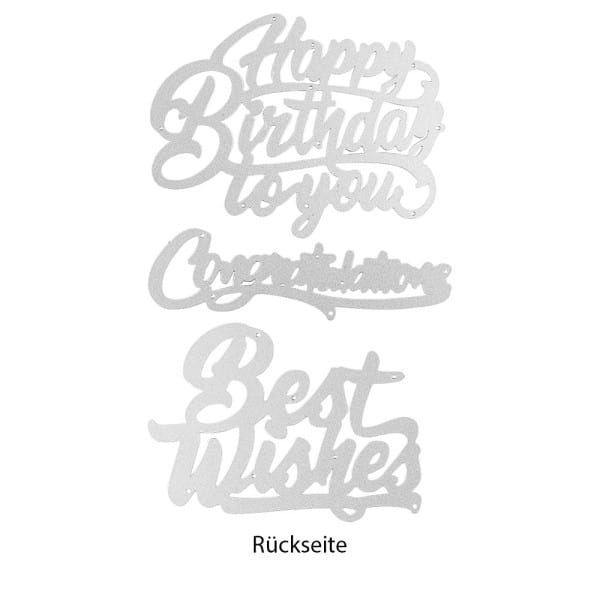 Stanzschablonen, Schriften, Happy Birthday, 3 Stück