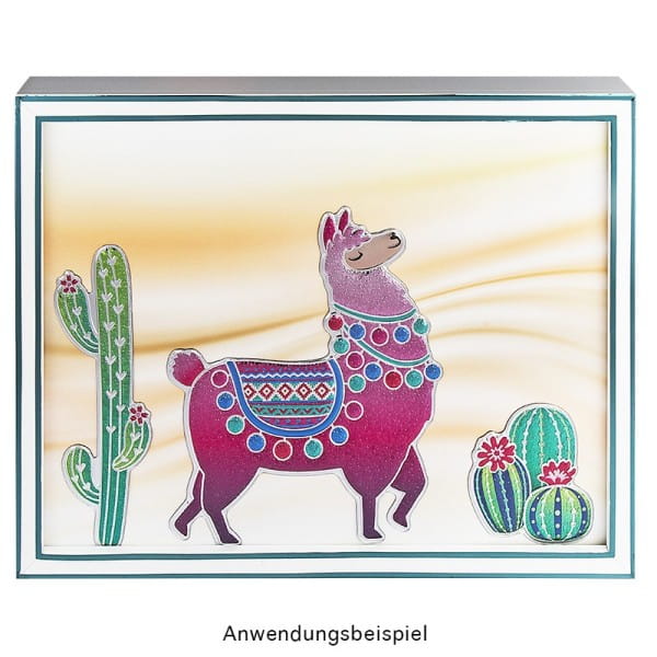 Relief-Sticker, Lama, Pailletten-Optik, 25cm x 25cm