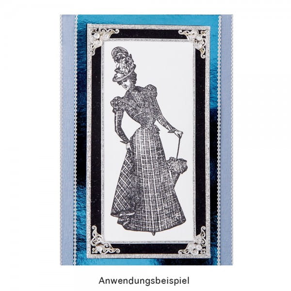 Feinkontur-Stempel, Motive auf Trägerfolie, Vintage Fashion