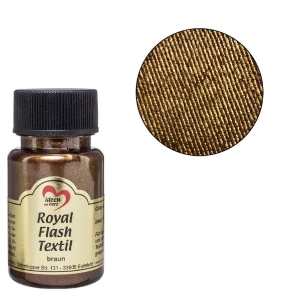 Royal Flash Textil, Glitzer-Metallic-Farbe, 50 ml, braun