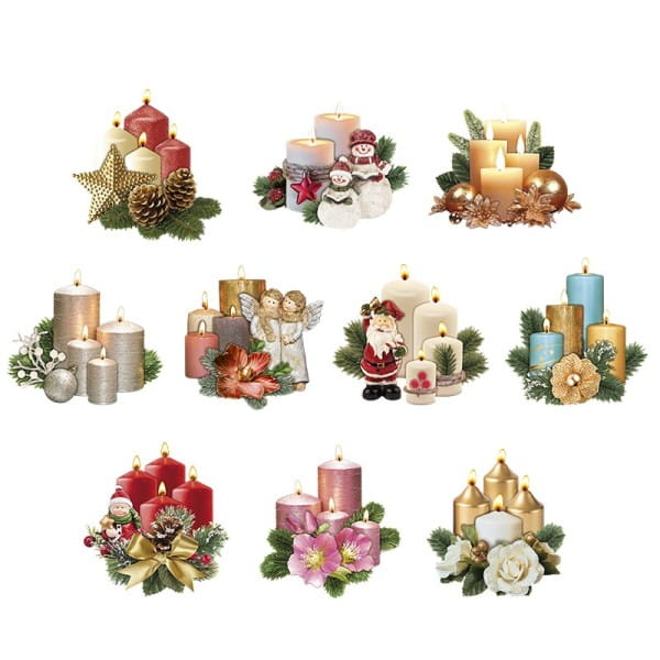 3-D Motive, Adventskerzen, 7,5-9,5cm, 10 Motive
