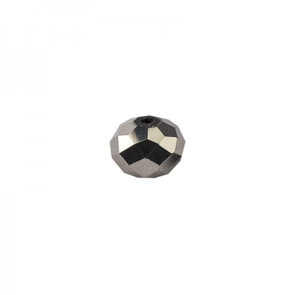 Glasschliff-Perlen, 1cm x 0,8cm, anthrazit, 15 Stück