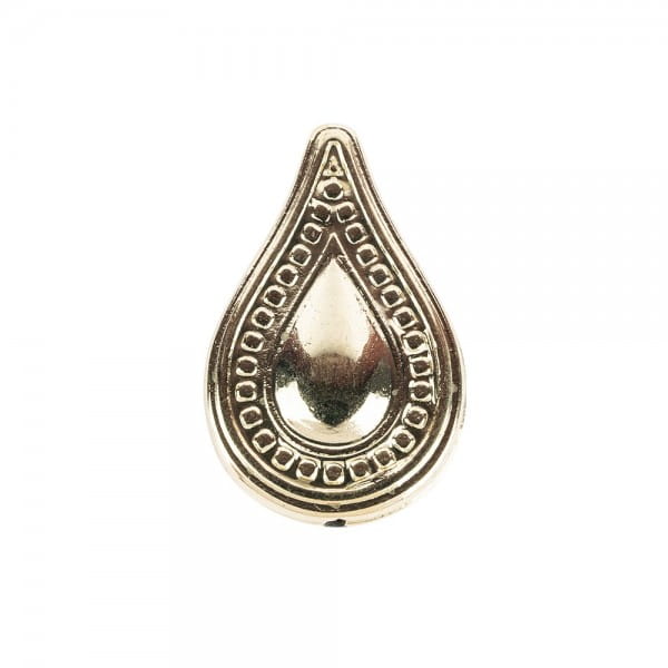 Perlen, Tropfen, 3,5cm x 2,2cm, hellgold, 10 Stück
