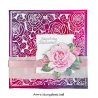 3-D Motive, Vintage-Rosen, mit Perlmutt-Leinenstruktur, 7-10,5cm, 10 Motive