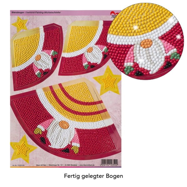 Diamond-Painting-Stanzbogen, Wichtelaufsteller, DIN A4, 5 Bogen