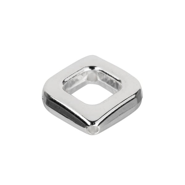 Perlenrahmen, Design 2, 1,3cm x 1,3cm, silberfarben, 33 Stück