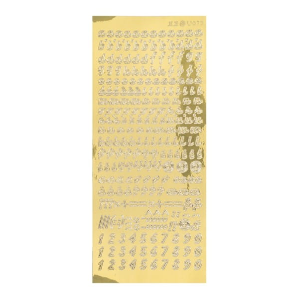 Sticker, Alphabet 3, Kleinbuchstaben, Spiegelfolie, gold