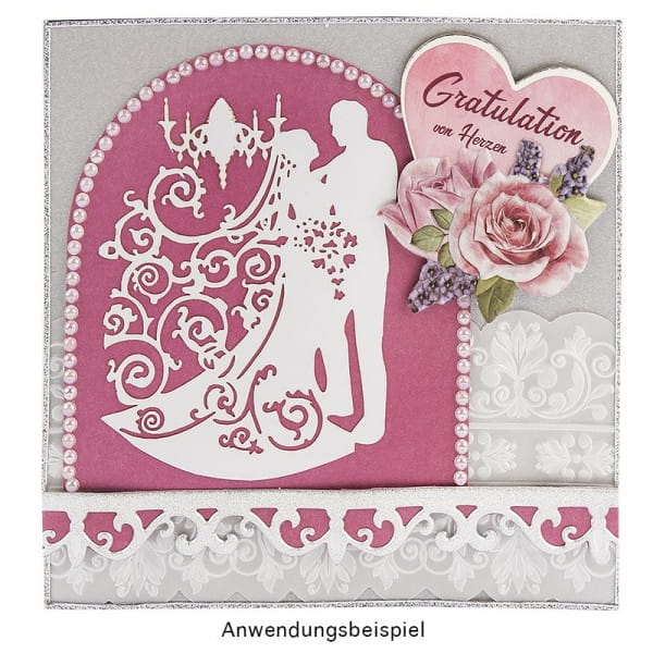 Laser-Grußkarten, Zur Hochzeit 1, 11,3cm x 16,1cm, naturweiß, inkl. Einleger & Umschläge, 10 Stück