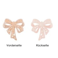 Perlmutt-Schmucksteine, Schleife, 4,5cm x 4,5cm, apricot, 7 Stück