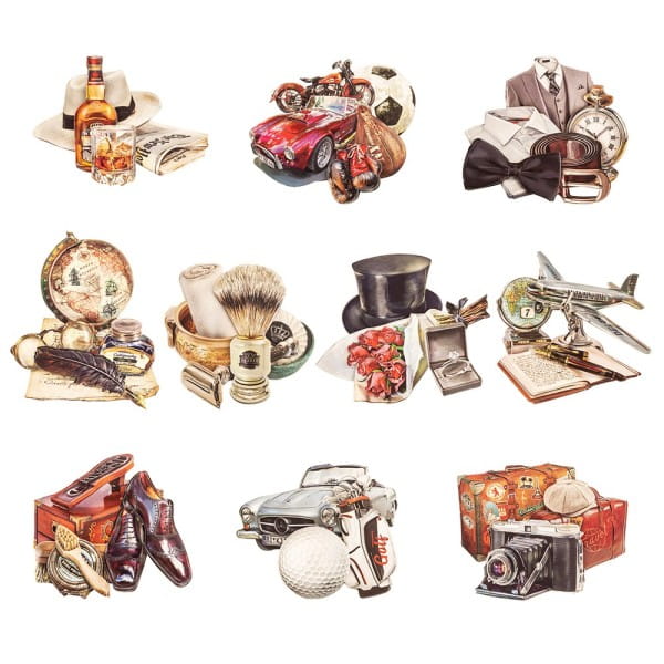 3-D Motive, Herren-Klassiker, 7,5-11,5cm, 10 Motive