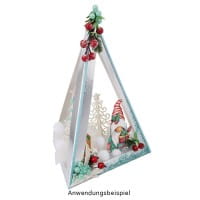 Falt-Laternen, Pyramide, 280g/m², 27,5cm x 18,5cm x 21cm, silber, 3 Stück
