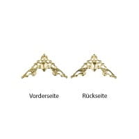 Metall-Ornamente, Design 18, 5,8cm x 3cm, hellgold, 13 Stück