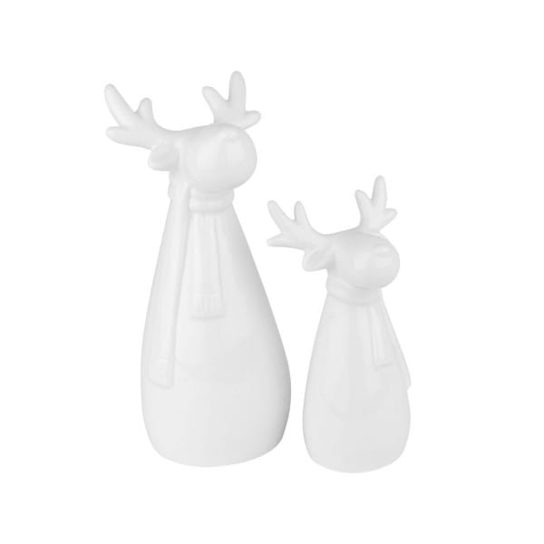 Deko-Figuren, Elche 2, 2 Designs & Größen, weiß, 2 Stück | Weihnachts- Figuren | Basteln Weihnachten | Bastelbedarf für Anlässe