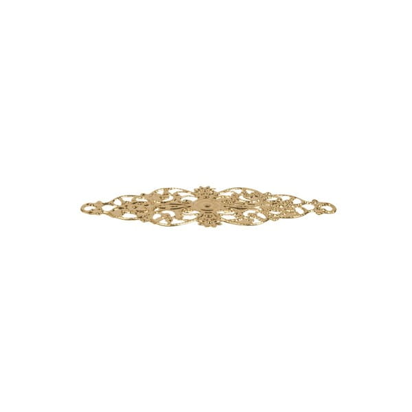 Metall-Ornamente, Design 19, 6,2cm x 2,4cm, hellgold, 10 Stück