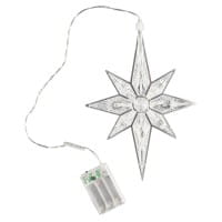LED-Octa-Stern, 27,5cm x 19,5cm, warmweiß, transparent, klar, inkl. Timer