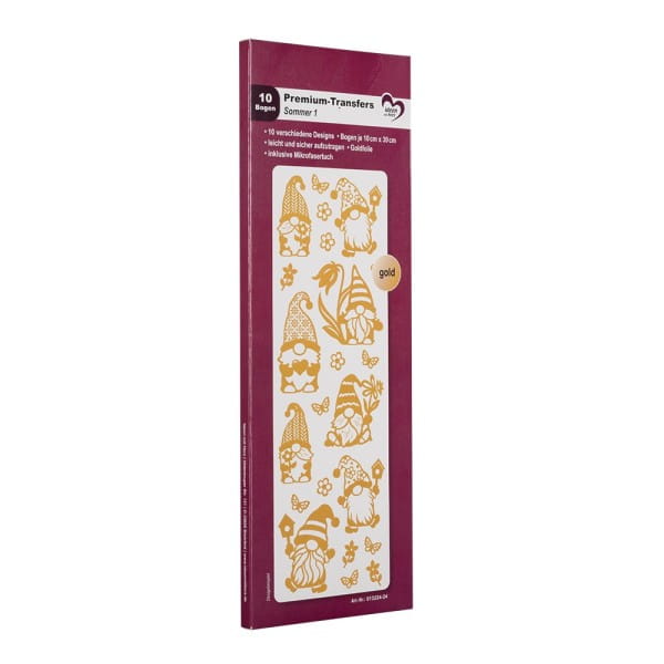 Premium-Transfers, Sommer 1, 10cm x 30cm, Goldfolie, 10 Bogen