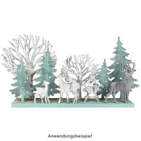 3-D Landschaft zum Stecken, Waldszene, Podest & versch. Holzelemente, 11-teilig