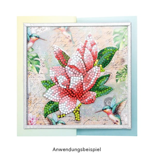 Diamond-Painting-Sticker, Elegante Blüten, DIN A4, 4 Bogen